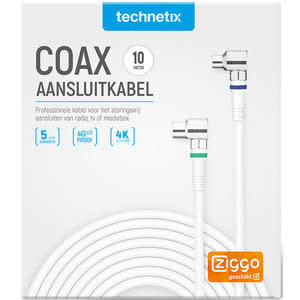 Technetix 10 mtr Coax Aansluitkabel, 4G Proof, Ziggo