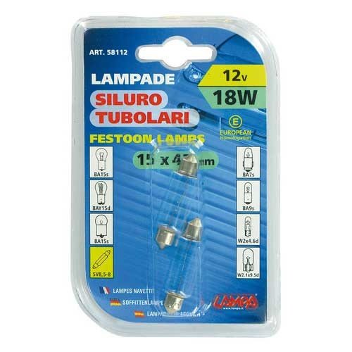 Lampa 15x41mm buis lamp 12V 18W