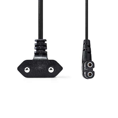 nedis Voedingskabel / Eurostekker haaks - IEC-320-C7 links/rechts / 5,0 m / Zwart nedis Voedingskabel / Eurostekker haaks - IEC-320-C7 links/rechts / 5,0 m / Zwart