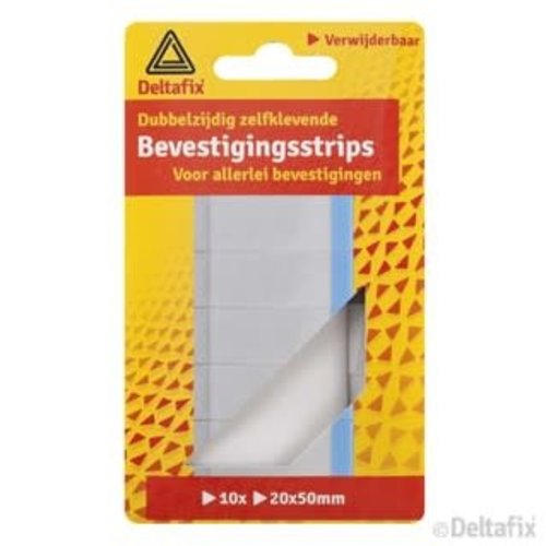 Deltafix bev.strips verwijderbaar wit 10 st.