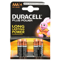 Duracell Plus Power 4 x AAA 1.5V