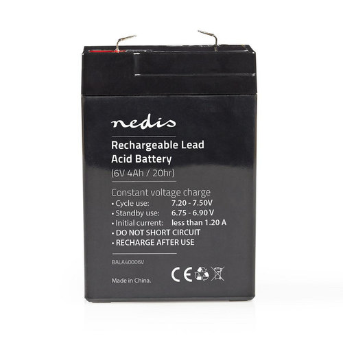 nedis Oplaadbare Loodzuuraccu 6V / 4000 mAh / 70 x 47 x 101 mm