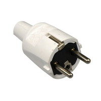 PVC stekker +randaarde wit  + penaarde