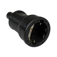 PVC contra stekker + RA    zwart