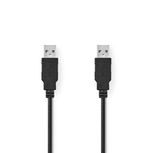 nedis USB 2.0-Kabel / A Male - A Male / 1,0 m / Zwart