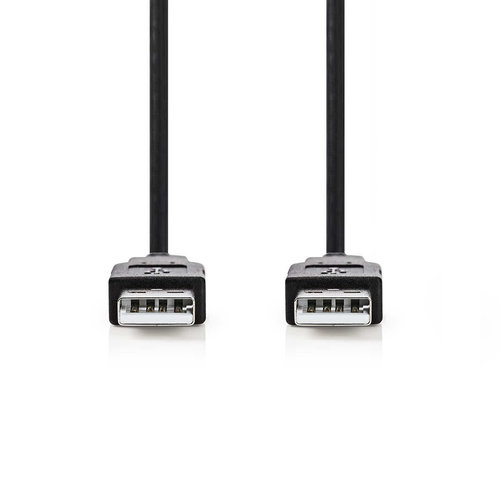 nedis USB 2.0-Kabel / A Male - A Male / 1,0 m / Zwart