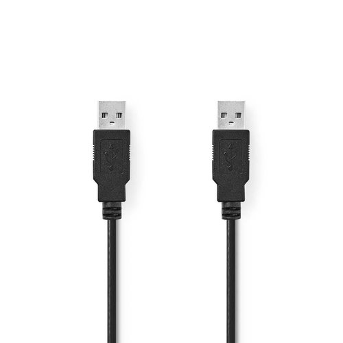 nedis USB 2.0-Kabel / A Male - A Male / 2,0 m / Zwart