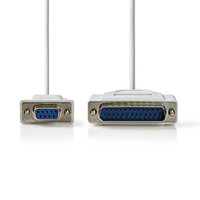 Printerkabel / D-Sub 25-Pins Male - D-Sub 9-Pins Female / 2,0 m / Ivoor