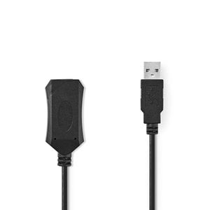 nedis Actieve USB 2.0-Verlengkabel / A Male - A Female / 10 m / Zwart