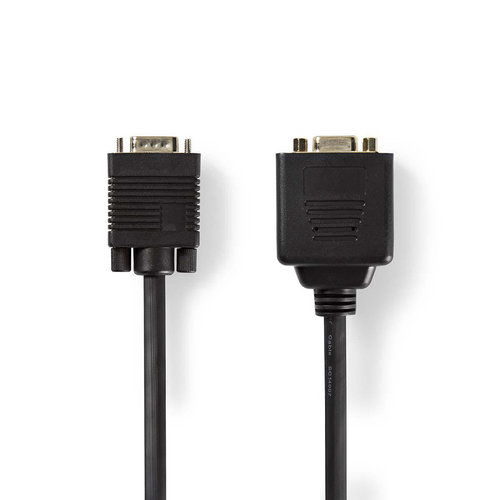 nedis VGA-kabel / VGA male - 2x VGA female / 0,2 m / Zwart