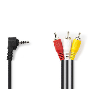 nedis 3,5 mm AV-Kabel / 3,5 mm AV Male - 3x RCA Male / 1,0 m / Zwart