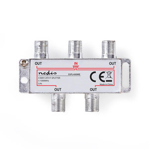 nedis CATV F-Splitter / Max 8,0 dB versterking / 5 - 1000 MHz / 4 uitgangen