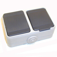 Combi wisselschakelaar + wandcontactdoos horizontaal