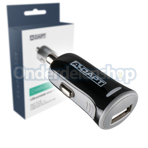 A-DAPT Autolader 1xUSB Smart IC 2.4A zwart