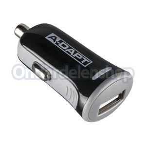 A-DAPT Autolader 1xUSB Smart IC 2.4A zwart A-DAPT Autolader 1xUSB Smart IC 2.4A zwart