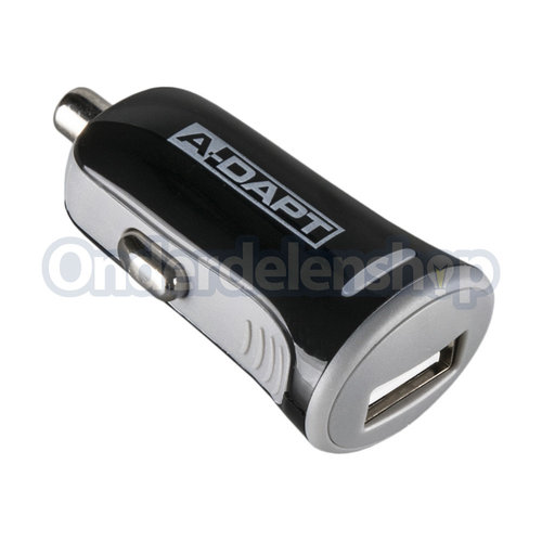 A-DAPT Autolader 1xUSB Smart IC 2.4A zwart