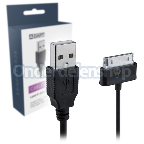 A-DAPT Data en laadkabel Samsung TAB zwart A-DAPT Data en laadkabel Samsung TAB zwart