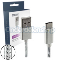 Data en laadkabel USB-C m zilver