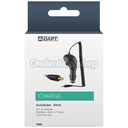 A-DAPT Autolader TomTom GO 4mm zwart A-DAPT Autolader TomTom GO 4mm zwart