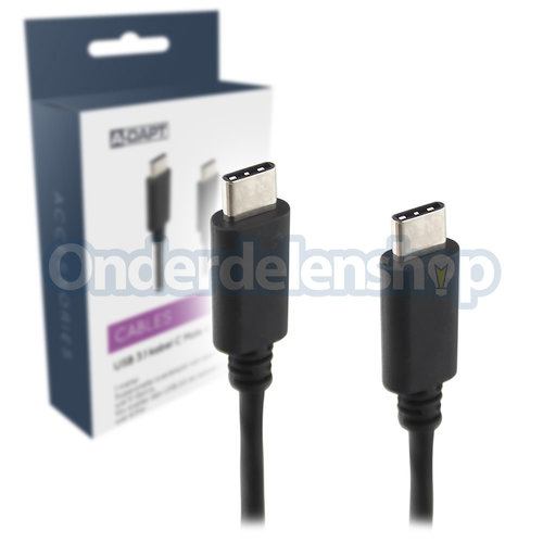 A-DAPT Data en laadkabel USB-C 3.1 - USB-C 3.1 zwart