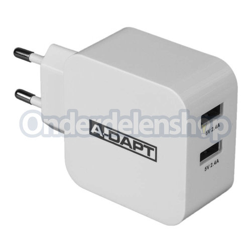 A-DAPT Thuislader xUSB 4.8A Smart IC wit