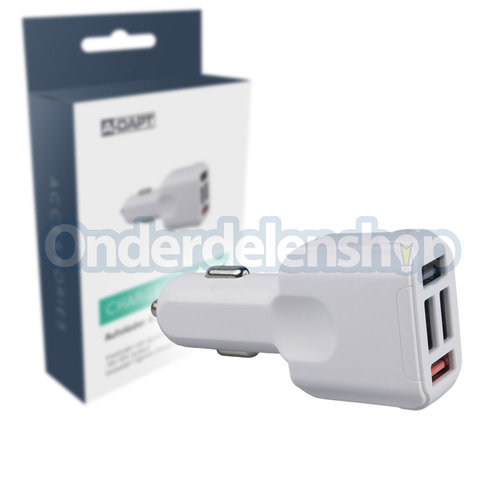 A-DAPT Autolader 4xUSB Quickcharger .0 - 5.1A wit