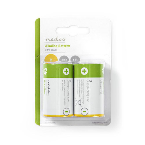 nedis Alkaline batterij D / 1,5 V / 2 stuks / Blister