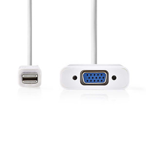 nedis Mini-DisplayPort - VGA-kabel / Mini-DisplayPort male - VGA female / 0,2 m / Wit