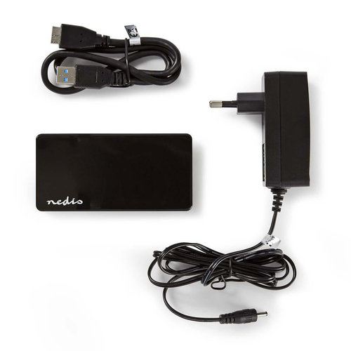 nedis USB-hub / 4-poorts / Gevoed over USB 3.0 / Afzonderlijke voeding / 5 Gbps