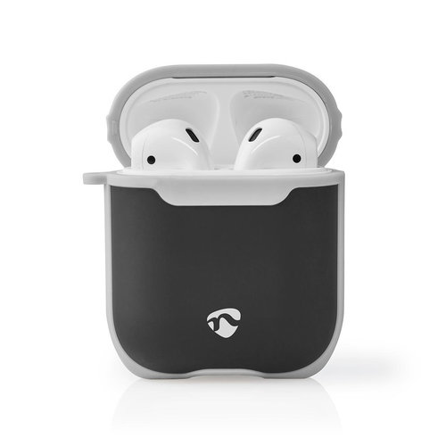 nedis AirPods 1 en AirPods 2 Case | Zwart / Grijs