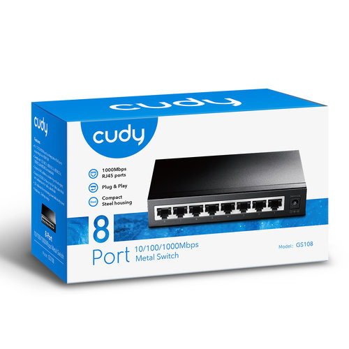 Cudy GS108 Switch netwerk 8 poorts 1000mbps