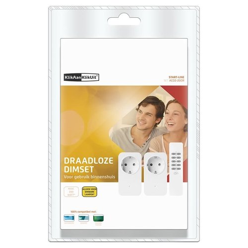 KlikAanKlikUit Klikaan Klikuit Set ACC2-3500R 2X Compacte draadloze dimset Inc Afstandsbediening KlikAanKlikUit Klikaan Klikuit Set ACC2-3500R 2X Compacte draadloze dimset Inc Afstandsbediening
