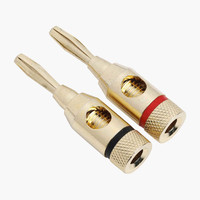 Banaanstekker Metaal Verguld Schroefbaar Zw