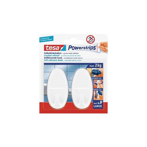 Tesa Tesa Powerstrips® large ovaal chroom