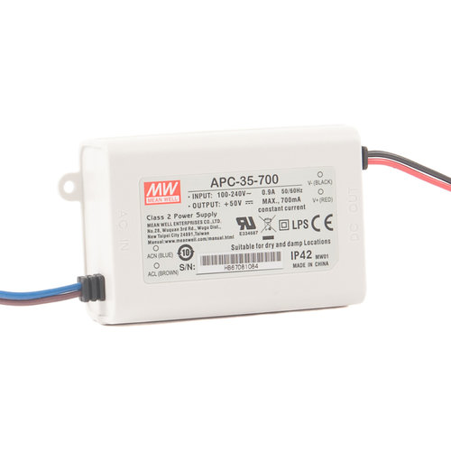 Mean Well 35W LED-DRIVER AC/DC 110/230VAC / 15-50V-0,7A