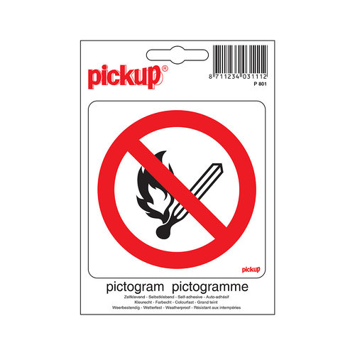 Pickup Pictogram 10x10cm Vuur,open vlam Verboden