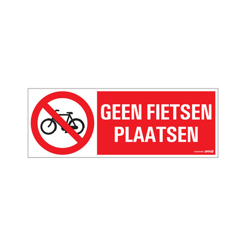 Pickup Bord 33x12cm Geen fietsen plaatsen