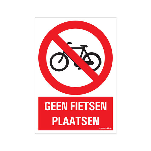 Pickup Bord 23x33cm Combinatie Geen fietsen plaatsen