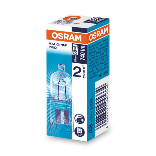 Osram Osram 230V G9 48W = 60w  Halopin Pro