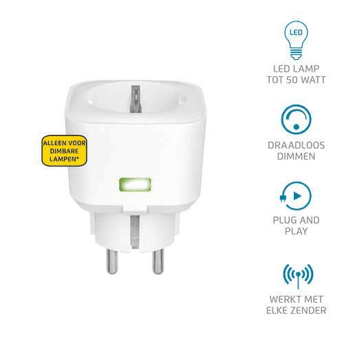 KlikAanKlikUit Dimmer Compacte Stopcontactdimmer ACC-250-LD KlikAanKlikUit Dimmer Compacte Stopcontactdimmer ACC-250-LD