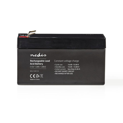 nedis Oplaadbare Loodzuuraccu 12V / 1300 mAh / 97 x 43 x 52 mm nedis Oplaadbare Loodzuuraccu 12V / 1300 mAh / 97 x 43 x 52 mm
