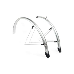 eurofender Spatbord set 26" 58mm breed, zilver Voor en achter OR type kunststof