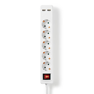 nedis Nedis Stekkerdoos| 5-Weg  2x USB | 1,5 m | Aan/Uit