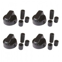 ZWART gasfornuis knoppen set 4 stuks zwart