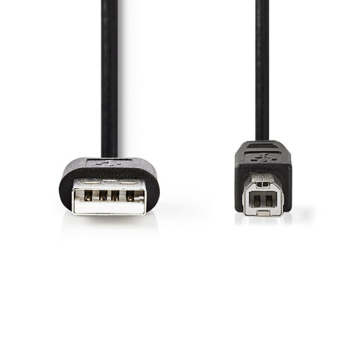 nedis Kabel USB 2.0 / A male - USB-B male / 2 m / Zwart