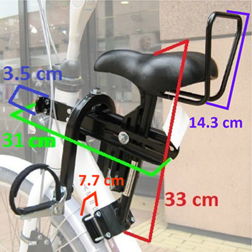 zadel op stang nr. 4 kinderzitje voor damesframes enkele onderbuis - Onderdelenshop