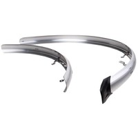 Eurofender Rapido spatborden set 28", zilver. Voor en achter.46mm breed, OR type kunsstof, Rapido