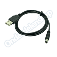 usb naar dc stekker 5,5 x 2,1 mm - 5V - lengte 1,0meter