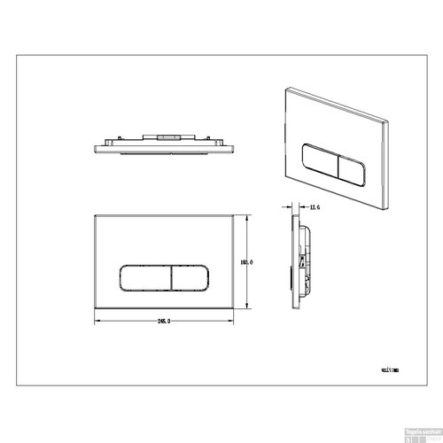 Raybro RAYBRO Mocha 15 - Wit - bedieningsplaat - druktoets wc - bedieningspaneel - Universeel - Geberit Delta inbouwreservoir - Geberit Sigma inbouwreservoir - REZI, Kronenbach - JomoTech.