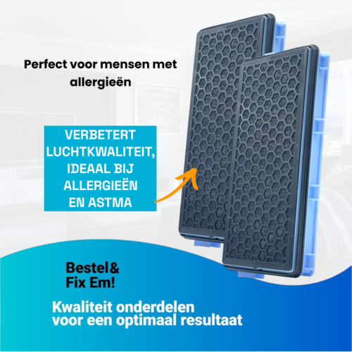 Fixem Fixem Hepa & Koolstof Filter - Geschikt voor Miele stofzuiger filter - Vervangt SF-HA 50 - Hepa Airclean 50 Filter - 2 Stuks Fixem Fixem Hepa & Koolstof Filter - Geschikt voor Miele stofzuiger filter - Vervangt SF-HA 50 - Hepa Airclean 50 Filter - 2 Stuks